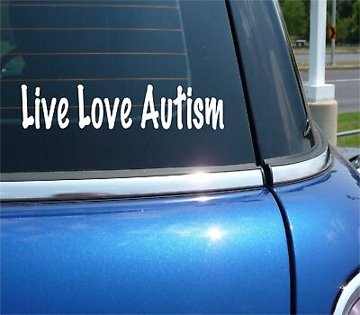 #ad LIVE LOVE AUTISM DECAL STICKER AWARENESS SUPPORT AUTISTIC SON DAUGHTER CAR TRUCK $3.57