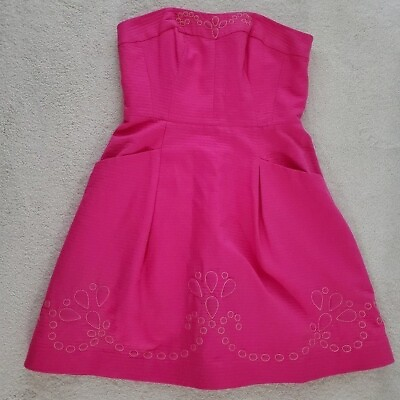 #ad Lilly Pulitzer Pink Strapless Bernadette Dress sz8 $129.00