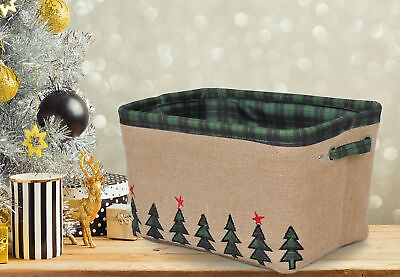 #ad Christmas Gift Christmas Decoration Storage Basket with Handle for Holiday C... $18.57