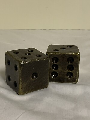 Set Of 2 Hand Forged Dice Paperweight Gift Large Collectible Metal Dice Best Man $25.00