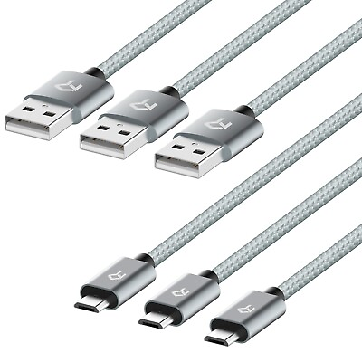 #ad Rankie Micro USB Cable High Speed Data and Charging Nylon Braided 3 Pack $11.99