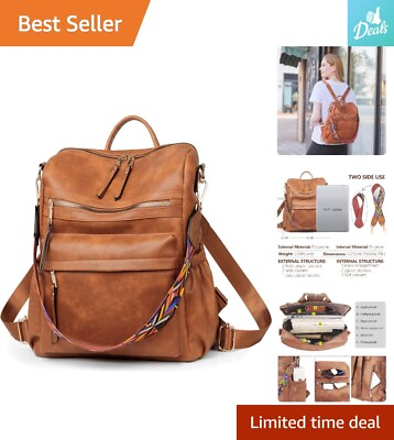 #ad Women#x27;s Fashion Leather Backpack Purse Convertible amp; Spacious Colorful Strap $45.59