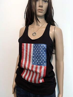 Victoria Women’s Activewear Patriotic Flag Embroidery Top Size M $16.00