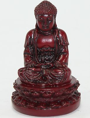 Feng Shui 2quot; Red Meditating Buddha Figurine Peace Luck Statue Paperweight Gift $7.99