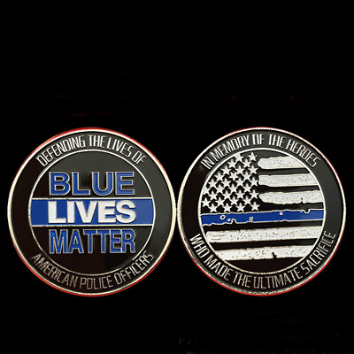 Law Enforcement Souvenir Gift Blue Lives Matter Challenge Coin Police Officer $2.99
