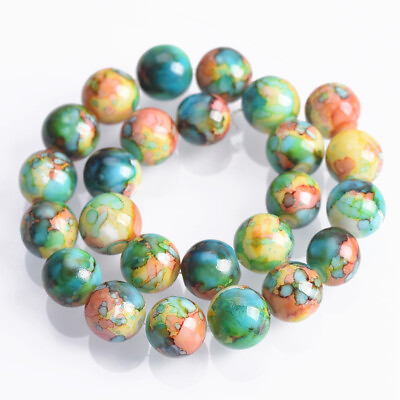 #ad Colorful Coated Round 6mm 8mm 10mm 12mm Opaque Glass Loose Beads For DIY Jewelry $2.99