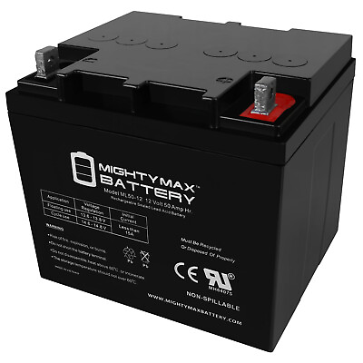 #ad Mighty Max 12V 50AH Replacement Battery compatible with Panasonic LC X1238P LCX $109.99