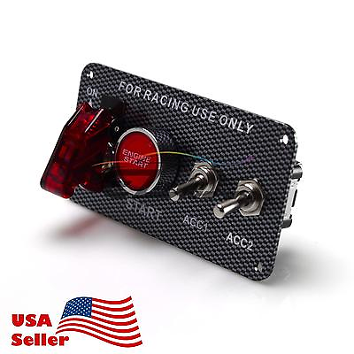 #ad Racing Car 12V Ignition Switch Engine Start Push Button LED Toggle Panel ES05 $24.98