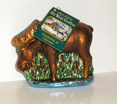 #ad 2004 MUNCHING MOOSE OLD WORLD CHRISTMAS BLOWN GLASS ORNAMENT NEW W TAG $15.99