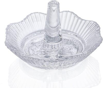 #ad Ring Holder Jewelry Glass Scallop Ring Dish Home Decor Gift Clear $24.99