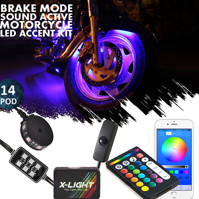 #ad 14x LED Motorcycle Underglow Accent Body Light Kit Kawasaki Ninja ZX6R ZX 6R KRT $64.99