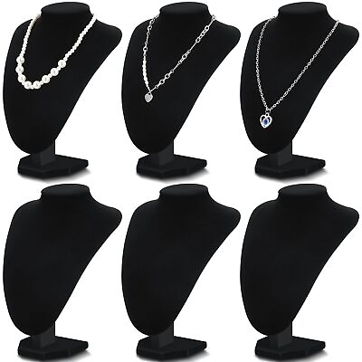 #ad 6 Pcs Velvet Necklace Stand Display Jewelry Bust Display Stands Necklace Disp $61.37