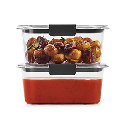 #ad 4.7 Cup Medium Stain Proof amp; Leak Proof Food Storage Container Set of 2 Clear $18.32