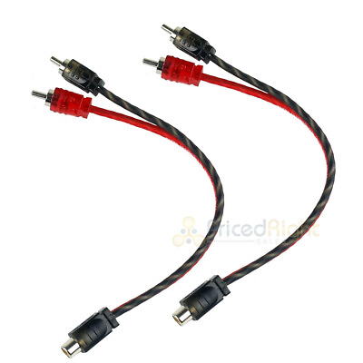 #ad 2 RCA1F2M DS18 RCA Splitters 1 Female to 2 Male Y Connector Car Home Audio Cable $9.95
