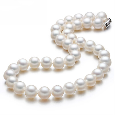 #ad Genuine natural 10 11mm AAA white chain freshwater pearl single necklace 17quot; $85.79