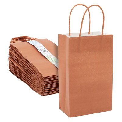 #ad 25 Pack Small Gift Bags with Handles for Presents Paper Bag 9 x 5.5 x 3 In $17.99