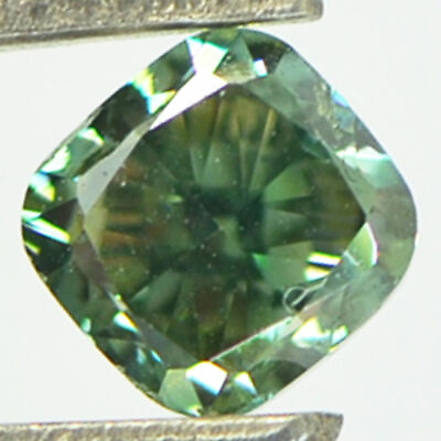 #ad Cushion Shape Diamond Loose Fancy Green Color SI1 Enhanced Polished 0.94 Carat $760.00
