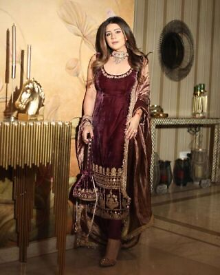 #ad Bollywood style party wear Indian Pakistani salwar kameez designer new dress $46.84