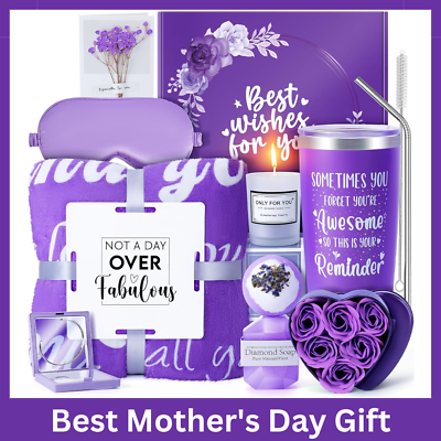 #ad Mother#x27;s Day Gifts for Mom Her Wife Relaxing Spa Gift Basket Set Bath and Body $59.98