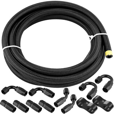 #ad Nylon Stainless Steel Braided Kit Fuel Line Oil fuel line fittingsbraided hose $54.65