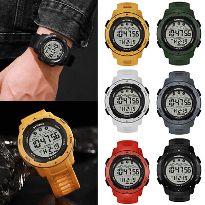 #ad Men Wristwatch Waterproof Digital Sports Watch Military Tactical LED Backlight $9.79