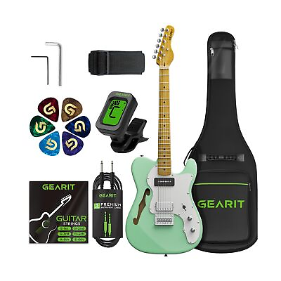 #ad GearIT Electric Guitar Premium Ash Tonewood Thinline Semi Hollow Body GTL ... $107.04
