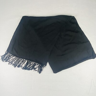 #ad A luxurious Pashmina shawl wrap scarf Black Cotton Blend 31” x 78” *see $17.50