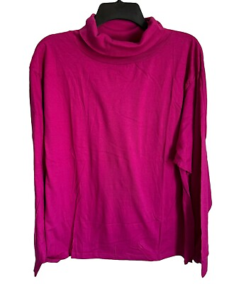 #ad Croquet Club Plus Shirt Size 22W Pink Long Sleeves Women Turtleneck $14.99