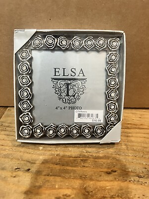 #ad Vintage Elsa Silver Picture Frame Floral Silver Vine $19.99