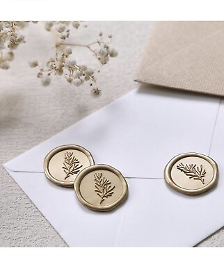 #ad 50 Pieces Wax Seal Stickers Gold Envelope Seal Stickers Adhesive Dots for Wax... $8.99