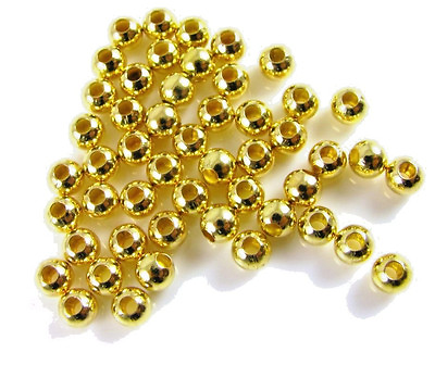 #ad 3mm Gold Plated Smooth Round Beads 1000 Bulk Lot $9.00