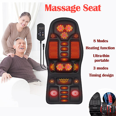 #ad Massage Seat 8 Modes Cushion Heated Back Neck Body Massager Chair For Home amp; Car $28.47
