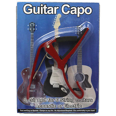 #ad Classic Guitar Quick Change Clamp Key RED Guitar Capo Acoustic Electric FREE SH $6.59