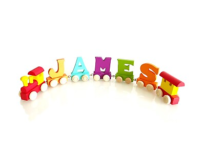 #ad Wooden Wood Train Letters Name Alphabet Personalised Train Set Christening Gifts GBP 7.20
