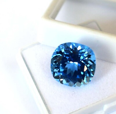 #ad Blue Aquamarine Cushion Cut Loose Gemstone 12 Ct Certified Natural Santa Maria $32.98