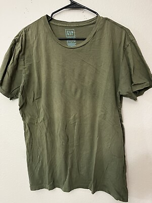 #ad Gap Crew Neck Short Sleeve Plain T Shirt EUc Adult Medium Green $8.20