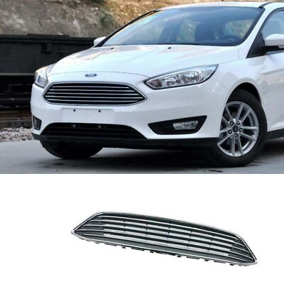 #ad 1PCS Front Center Mesh Grille Grill Cover Trim Chrome For Ford Focus 2015 2018 $232.80