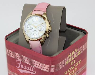 #ad NEW AUTHENTIC FOSSIL MODERN COURIER CHRONOGRAPH PINK GOLD WOMENS BQ3779 WATCH $69.99