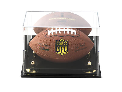#ad MINI Miniature Football Display Case w Gold Risers Mirror amp; Wall Mount A005 $99.99