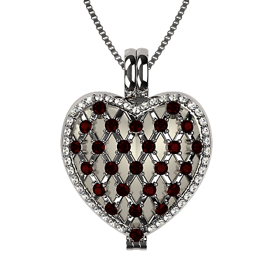 #ad NANA Heart of Hearts Mothers Pendant Locket Simulated BIrthstones Sterling $69.00