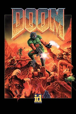 #ad Doom Hell On Earth Video Game Poster Game Art Print id Software Reprint 12x18 $14.99
