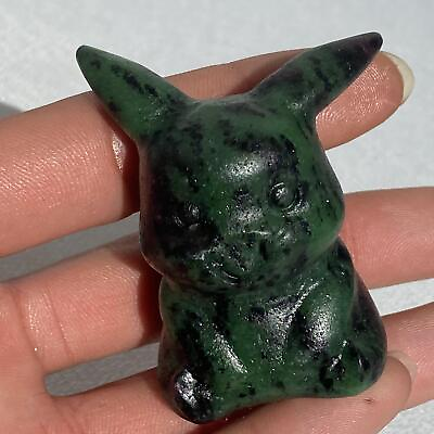 #ad 1pc Natural Zoisite carved lovely Pikachu gift quartz crystal Reiki healing $18.55