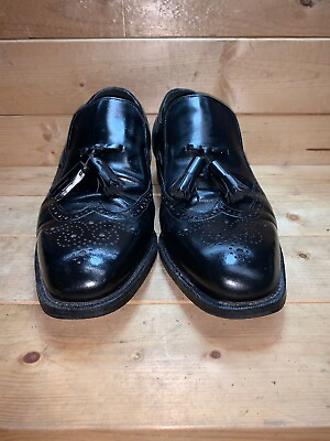 #ad FRENCH SHRINER Sterling Beautiful Mens Black Tassel Loafers Size 10D USA $30.00