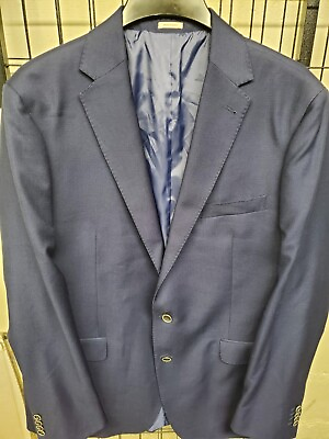 #ad Joseph Abboud Heritage Sports Coat Blue Blazer Soft Expression Slim Fit 46L NEW $89.97