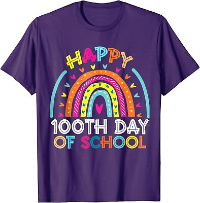 #ad Happy 100th Day Of School Teacher Kids 100 Days Unisex 2D T SHIRT Us Size $15.98