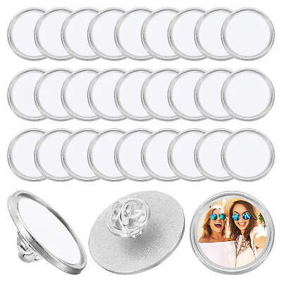 #ad Sublimation Blank Button 30 Pcs 0.98 Inch Aluminum Silver White $22.00