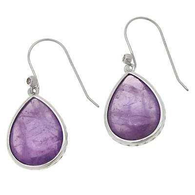 #ad Colleen Lopez Sterling Silver 1 1 4quot;L Purple Amethyst Drop Earrings $29.99