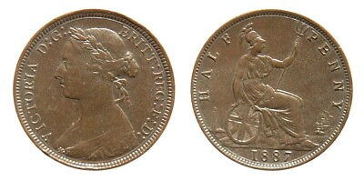 #ad Great Britain. Victoria. Half Penny 1887. $23.00