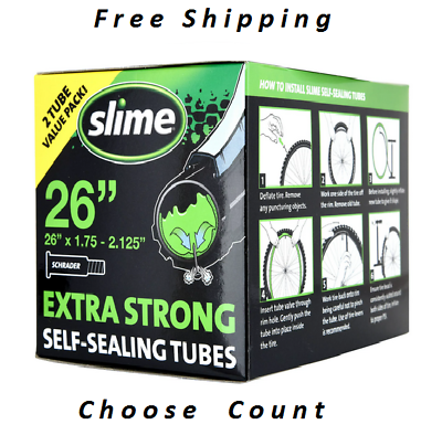 Slime Smart Tube Schrader Valve Bicycle Self Sealing Tube 26 x 1.75 2.125 $10.99