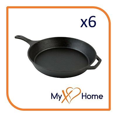 #ad 15quot; Round Pre Seasoned Cast Iron Skillet with Helper Handle 6 Skillets $635.07
